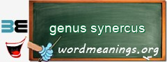 WordMeaning blackboard for genus synercus
